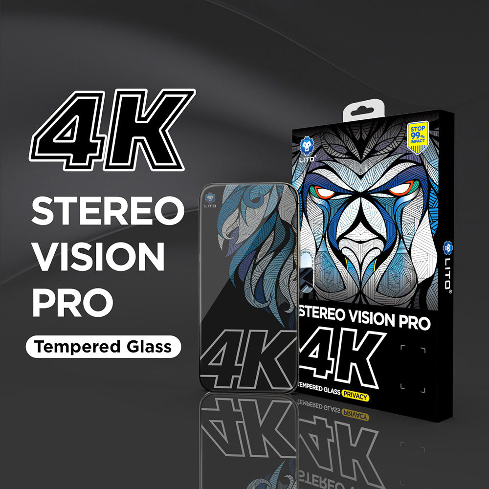 Privacy Screen Protector Lito D+ Max 4K for Apple iPhone 17 / 16 Pro, Tempered Glass, Full Glue