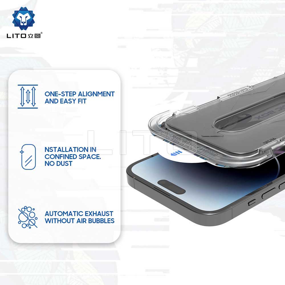 Προστατευτική μεμβράνη οθόνης Privacy Lito Magic Glass Box D+ Tools για Apple iPhone 11 Pro Max, Ασφαλισμένο γυαλί, Πλήρης κόλλα