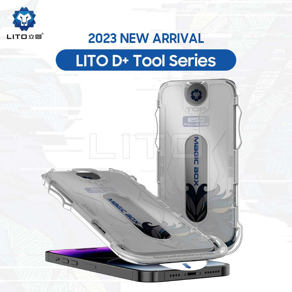 Privacy Screen Protector Lito Magic Glass Box D+ Tools for Apple iPhone 15 Pro, Tempered Glass, Full Glue