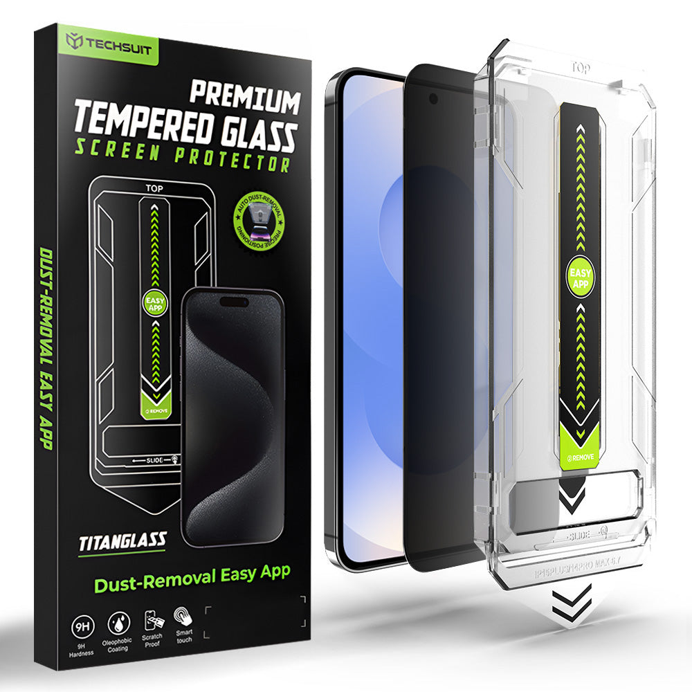 Privacy Screen Protector Techsuit TitanGlass CrystalHD for Samsung Galaxy S26 S942, Tempered Glass, Full Glue