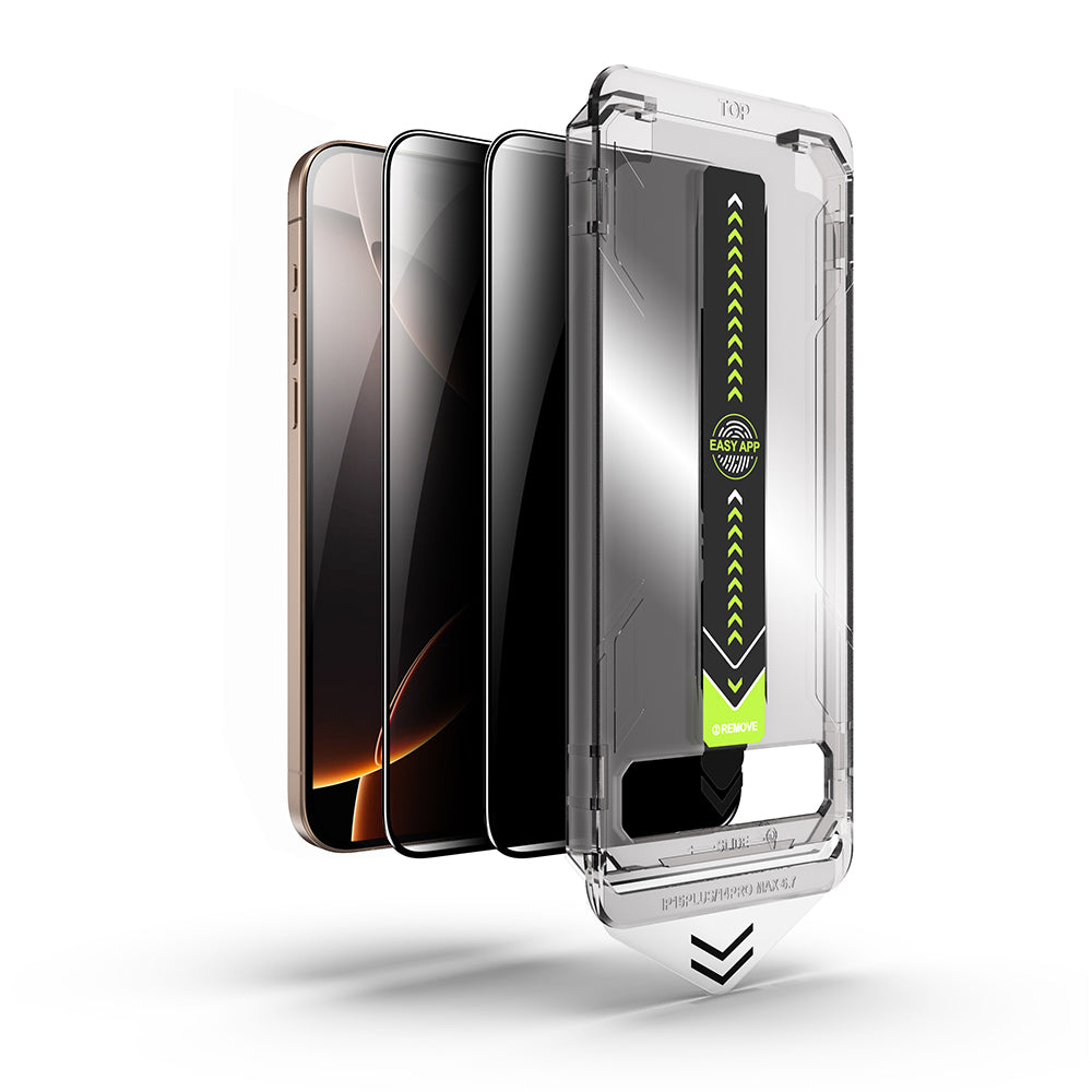 Privacy Screen Protector Techsuit TitanGlass for Apple iPhone 18 Pro, Tempered Glass, Full Glue, Set of 2 pieces