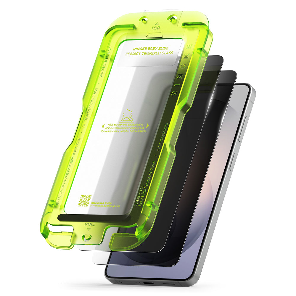 Προστατευτική Μεμβράνη Οθόνης Ringke Easy Slide για Samsung Galaxy S26 S942, Ενισχυμένο Γυαλί, Πλήρης Κόλληση, Σετ 2 τεμαχίων, Μαύρη