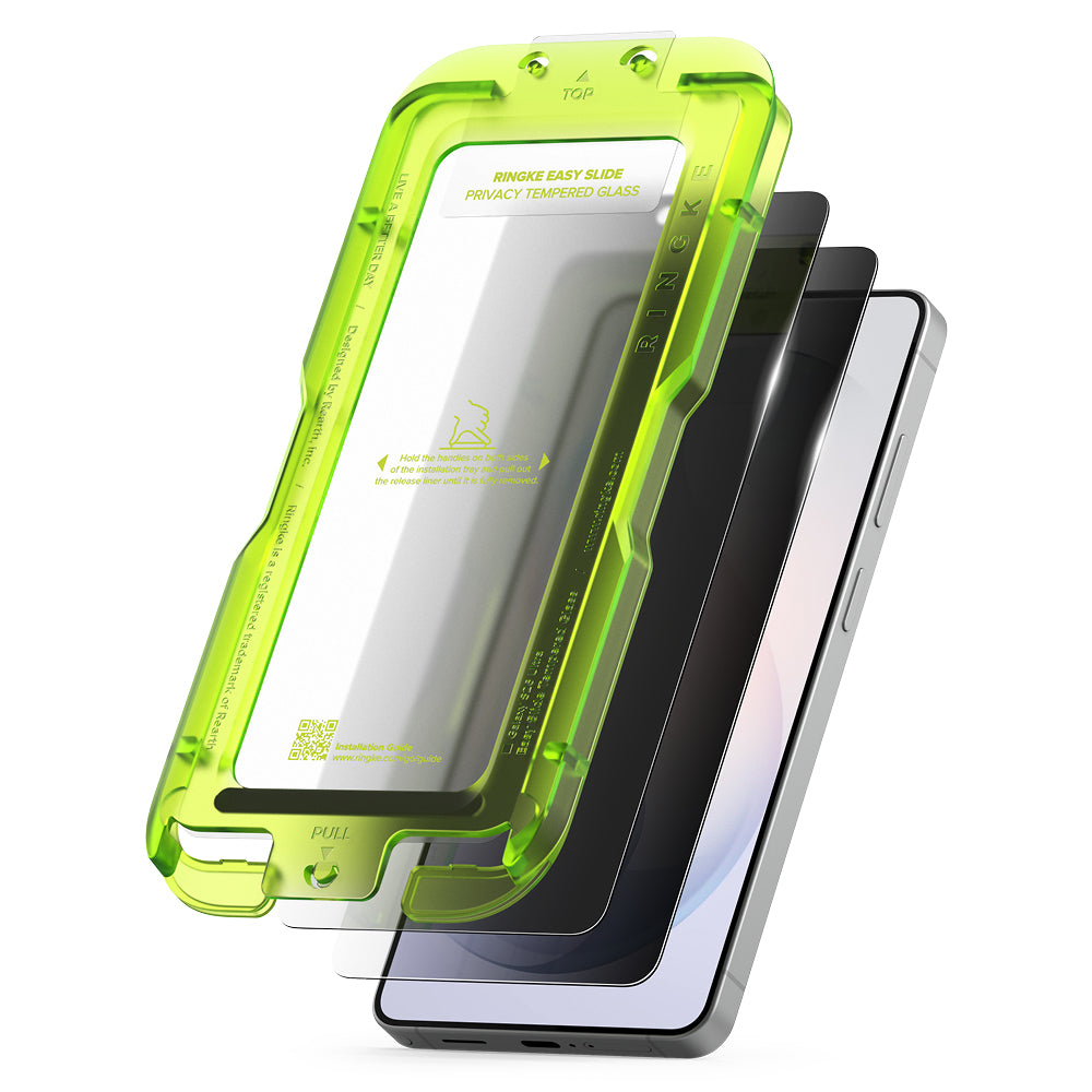 Προστατευτική Μεμβράνη Οθόνης Ringke Easy Slide για Samsung Galaxy S26 Ultra S948, Ενισχυμένο Γυαλί, Πλήρης Κόλληση, Σετ 2 τεμαχίων, Μαύρη