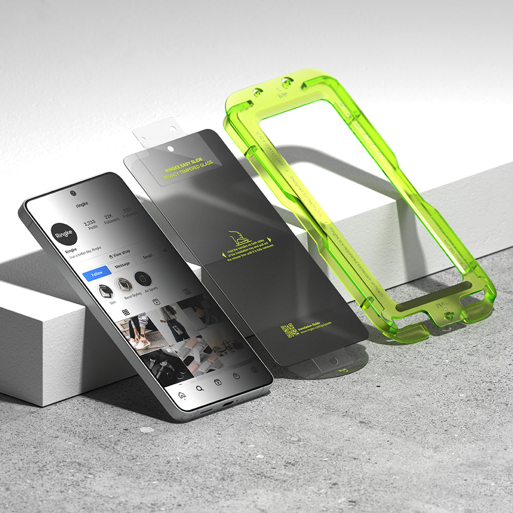 Προστατευτική Μεμβράνη Οθόνης Ringke Easy Slide για Samsung Galaxy S26 Ultra S948, Ενισχυμένο Γυαλί, Πλήρης Κόλληση, Σετ 2 τεμαχίων, Μαύρη