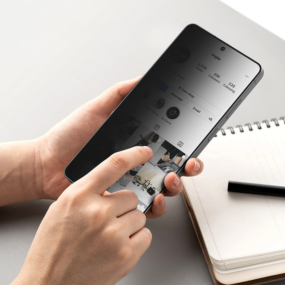 Προστατευτική Μεμβράνη Οθόνης Ringke Easy Slide για Samsung Galaxy S26 Ultra S948, Ενισχυμένο Γυαλί, Πλήρης Κόλληση, Σετ 2 τεμαχίων, Μαύρη