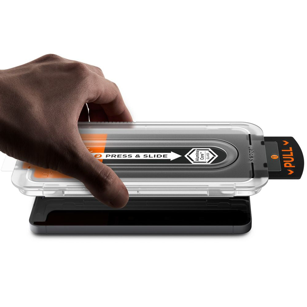 Προστατευτική Μεμβράνη Οθόνης Spigen GlastR EZ FIT Pro HD για Samsung Galaxy S25 FE, Ενισχυμένο Γυαλί, Πλήρης Κόλληση, Σετ 2 τεμαχίων AGL10202