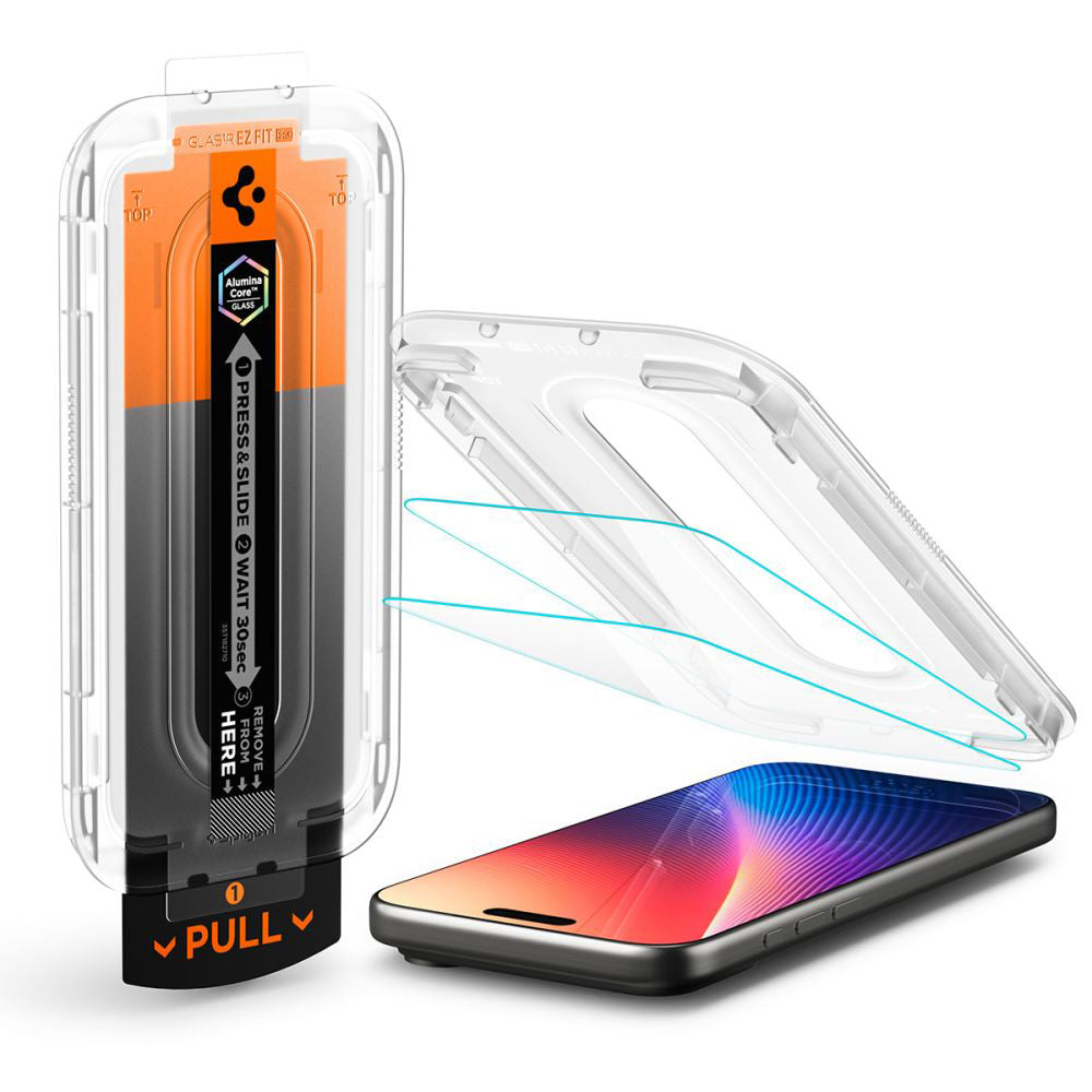 Προστατευτική μεμβράνη οθόνης Spigen GlastR EZ FIT Pro για Apple iPhone 18 Pro Max / 17 Pro Max / 16 Pro Max, Ασφαλισμένο γυαλί, Full Glue AGL10095