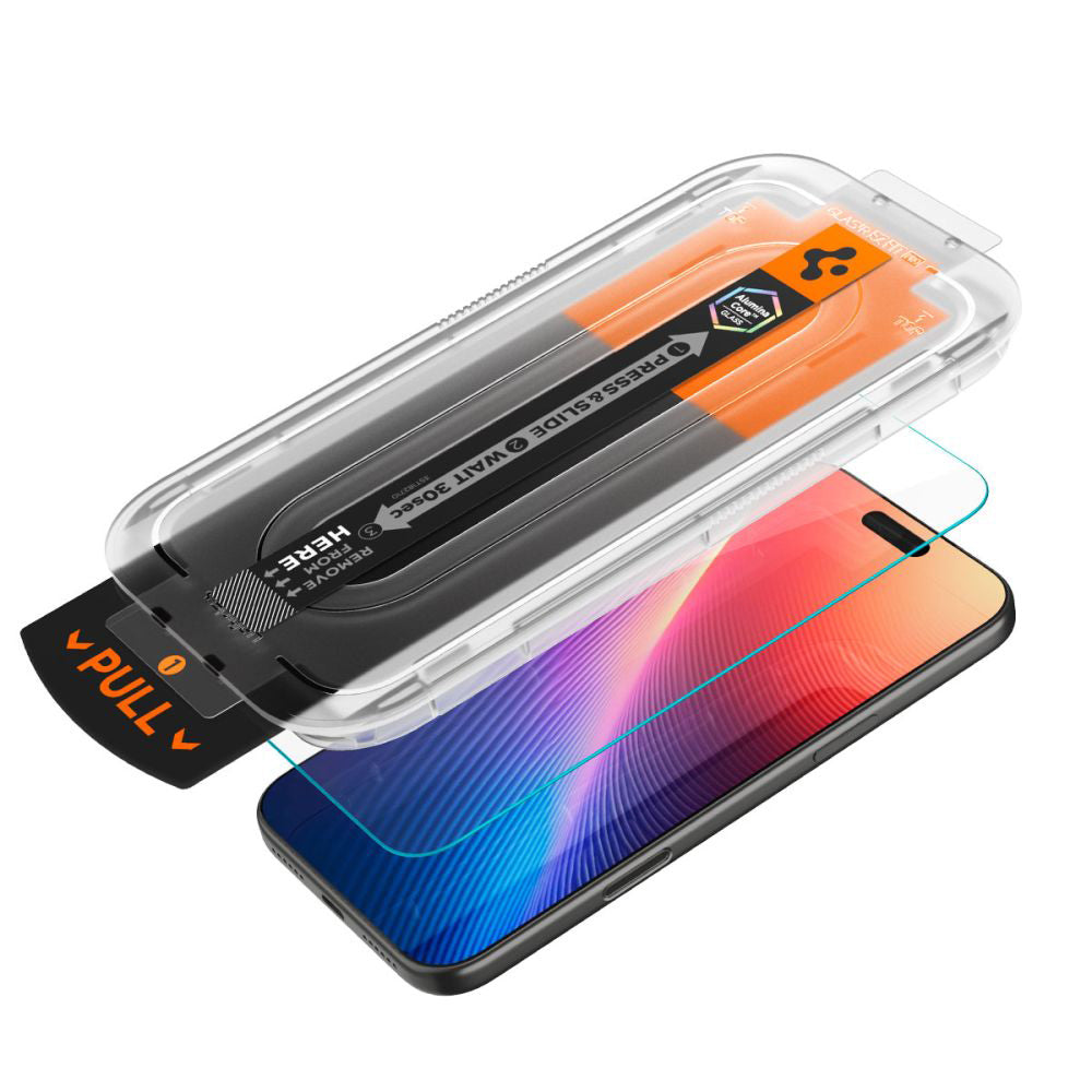 Προστατευτική μεμβράνη οθόνης Spigen GlastR EZ FIT Pro για Apple iPhone 18 Pro Max / 17 Pro Max / 16 Pro Max, Ασφαλισμένο γυαλί, Full Glue AGL10095
