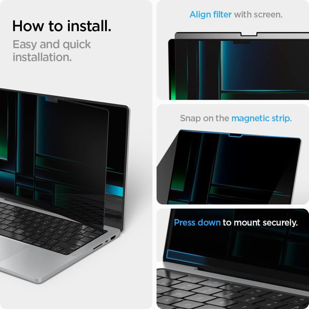Προστατευτική Μεμβράνη Οθόνης Privacy Spigen Safe View Magnetic για Apple MacBook Pro 14inch (2026) / (2025) / (2024) / (2023) / (2022) / (2021), Πλαστικό