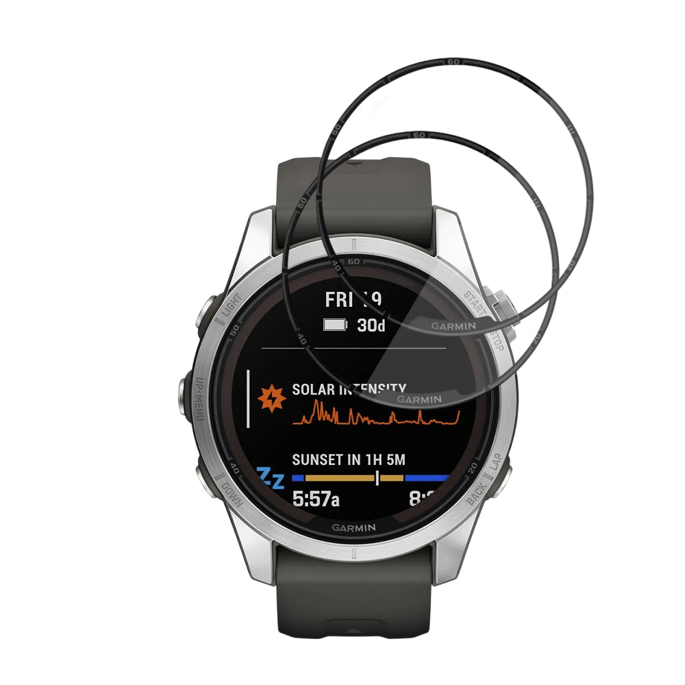 Techsuit Nano Flex Protection Film for Garmin Fenix 7S Pro Solar, Set of 2 pieces, Plastic, Black
