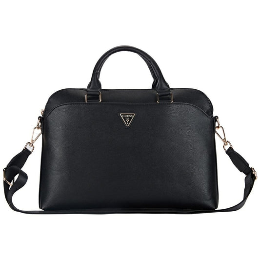 Τσάντα Guess Grained Triangle Logo για Laptop 15inch, Μαύρη