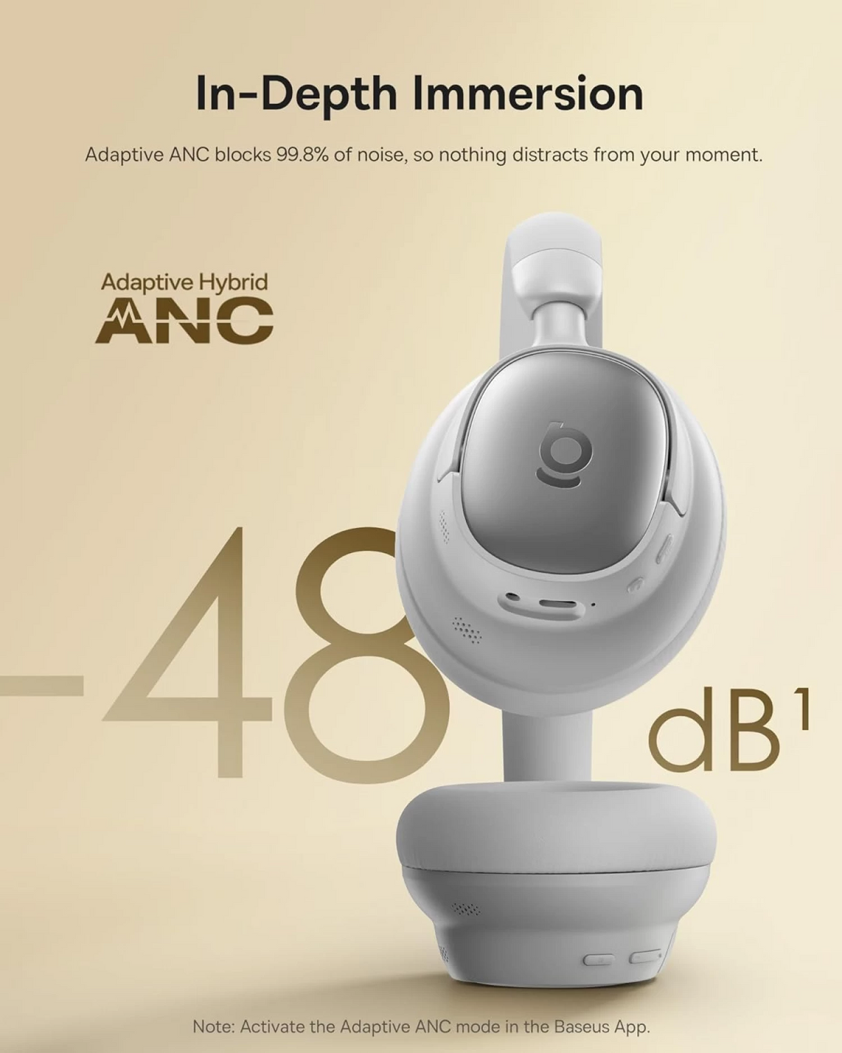 Handsfree Bluetooth Baseus Bowie Bass MH1, MultiPoint, A2DP, ANC, Γκρι A0203905
