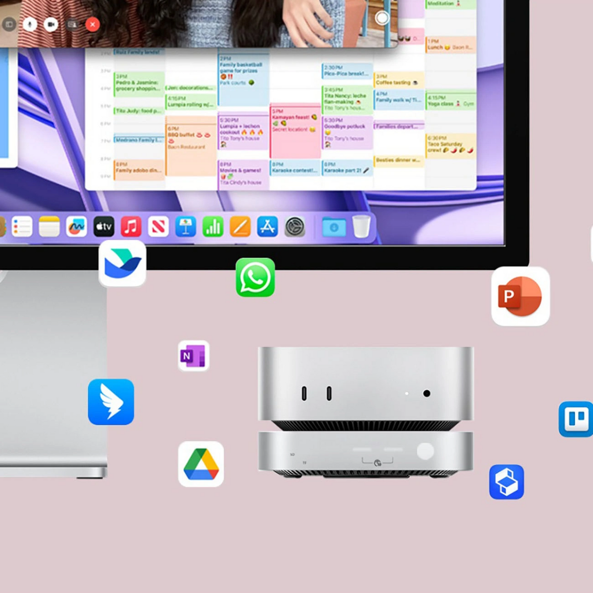 Πολυλειτουργικός Hub Orico MiniLink M49P για Apple Mac Mini M4 / Mini M4 Pro, 9σε1, Ασημί