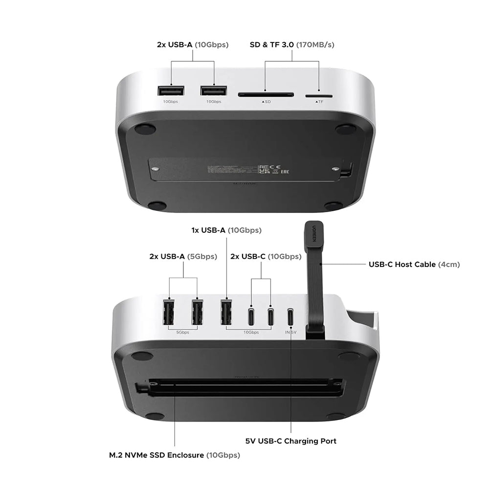 Πολυλειτουργικός Hub GREEN CM841 (65487) για Apple Mac Mini M4 / Mini M4 Pro, Μαύρο