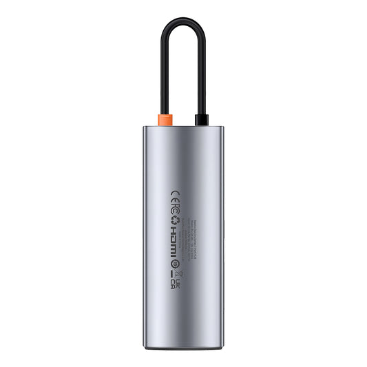Hub USB-C Baseus Joystar, 3 x USB-A 3.0 - 1 x USB-C - 1 x HDMI - 1 x SD - 1 x microSD, Ασημί B00030708811-00