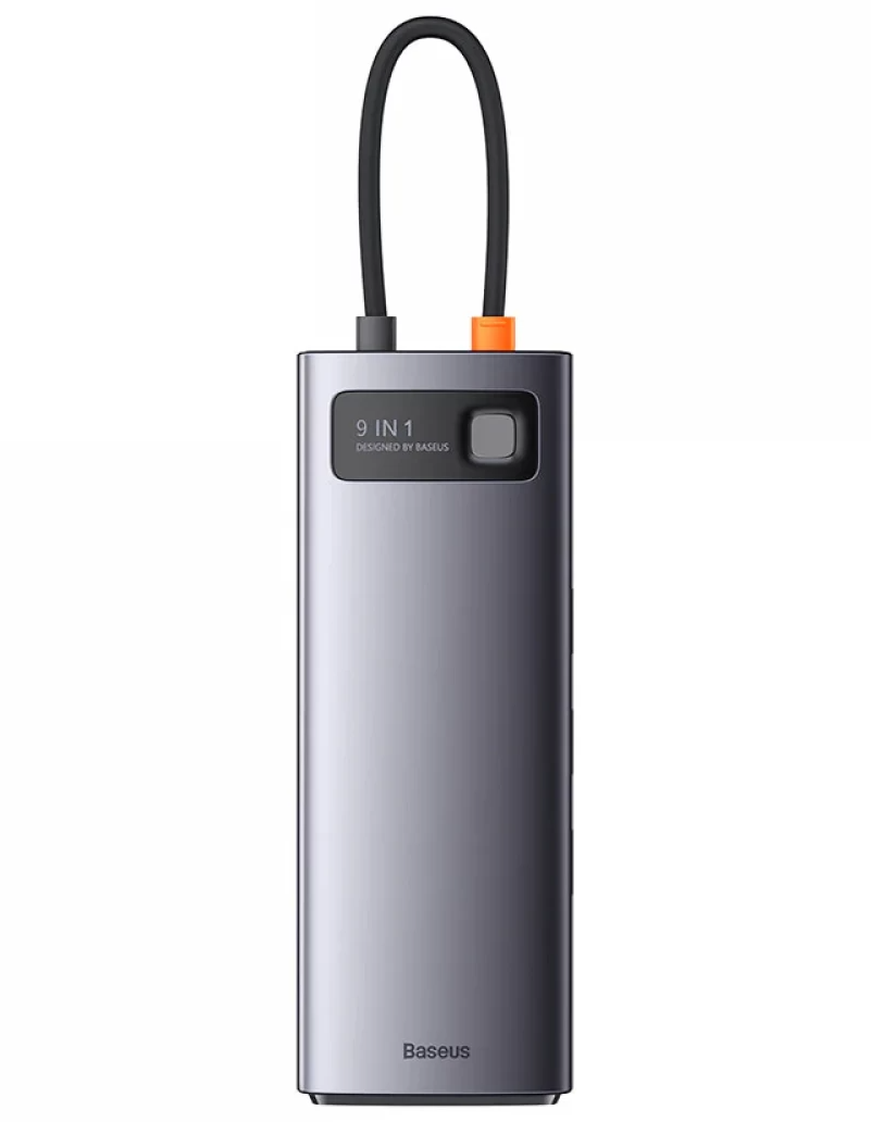 Hub USB-C Baseus Joystar, 2 x USB-A 3.2 - 1 x USB-A - 1 x USB-C - 2 x HDMI - 1 x RJ45 - 1 x SD - 1 x microSD, Γκρι WKWG060013