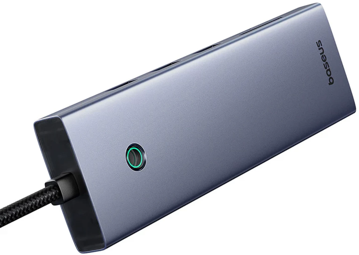 Hub USB-C Baseus UltraJoy, 3 x USB-A 3.0 - 1 x USB-C - 1 x HDMI - 1 x VGA - 1 x Jack 3.5mm - 1 x RJ45 - 1 x SD - 1 x microSD, Γκρι B0005280C811-00