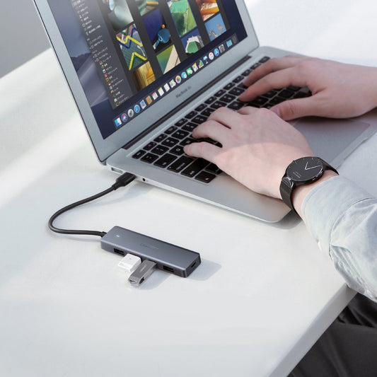 Hub USB-C UGREEN CM219, 4 x USB-A 3.0 - 1 x USB-C, Γκρι