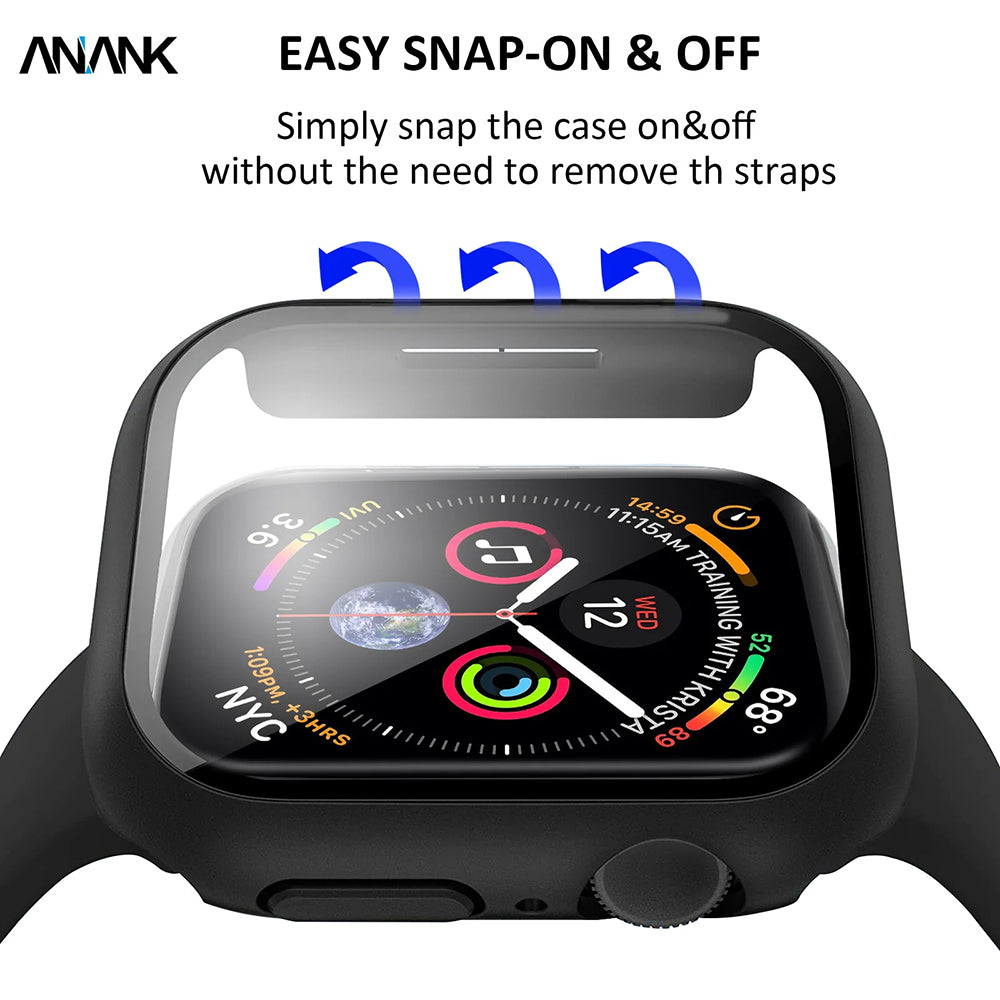 Anank Screen Guard Case for Apple Watch Series 7 41mm, Black