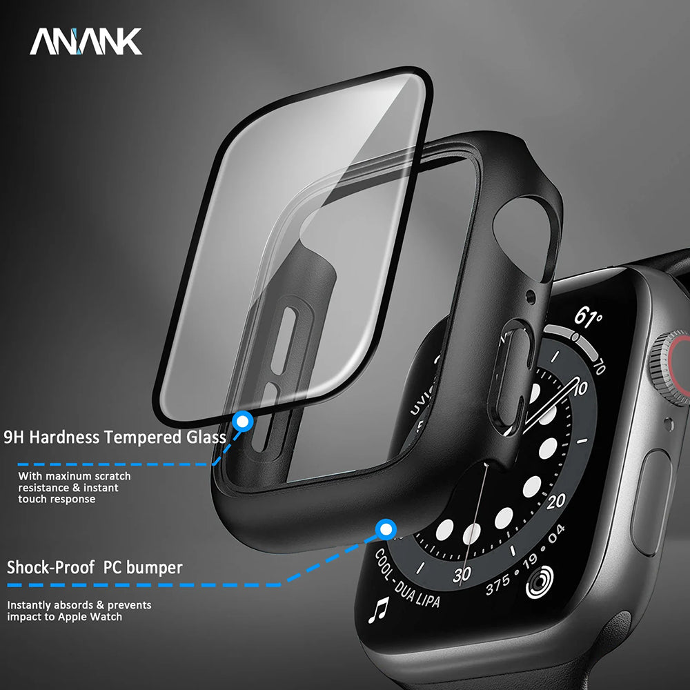 Anank Screen Guard Case for Apple Watch Series 7 41mm, Black