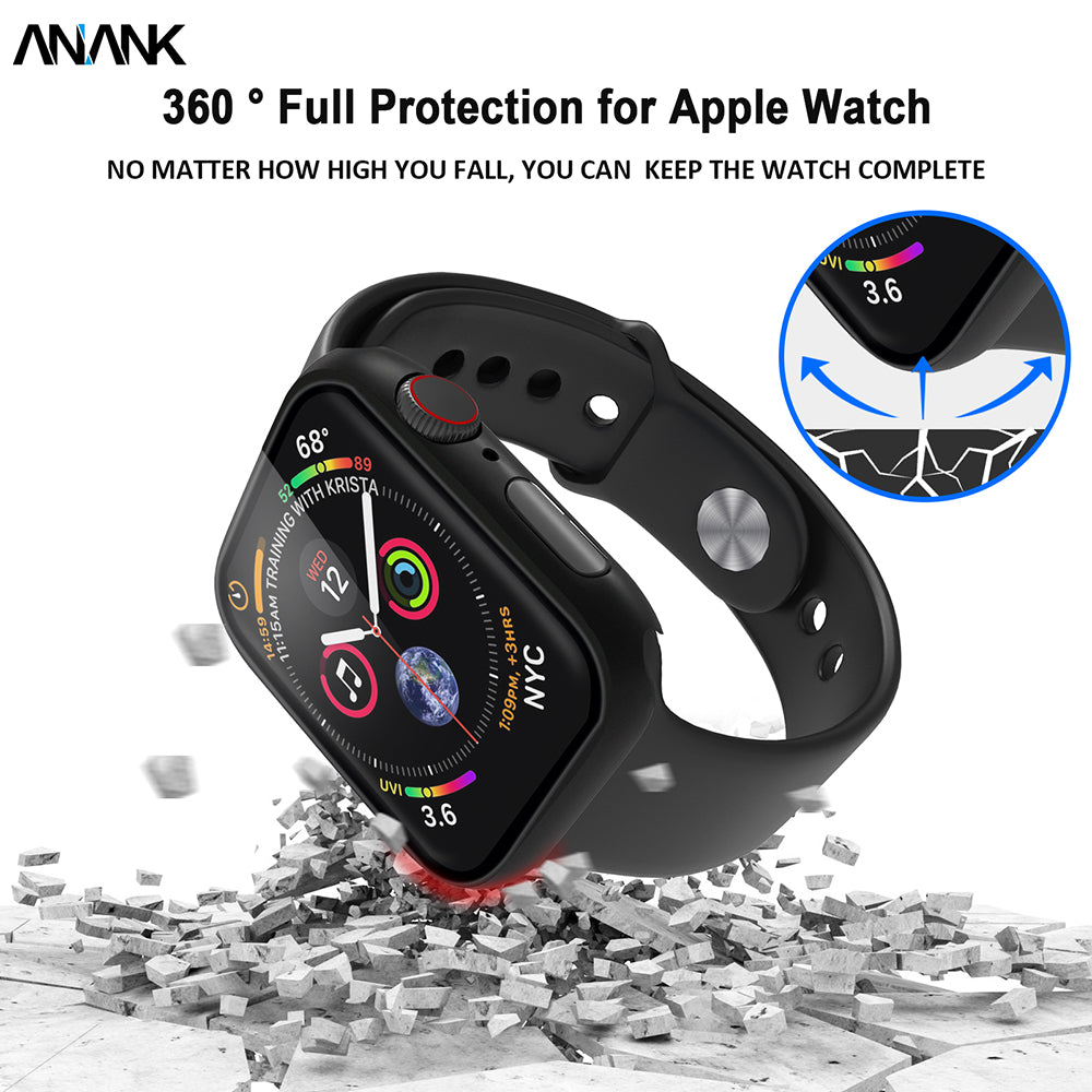 Anank Screen Guard Case for Apple Watch Series 7 41mm, Black