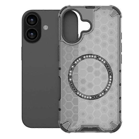 MagSafe Case for Apple iPhone 17, Techsuit, HoneyComb Shield, Black