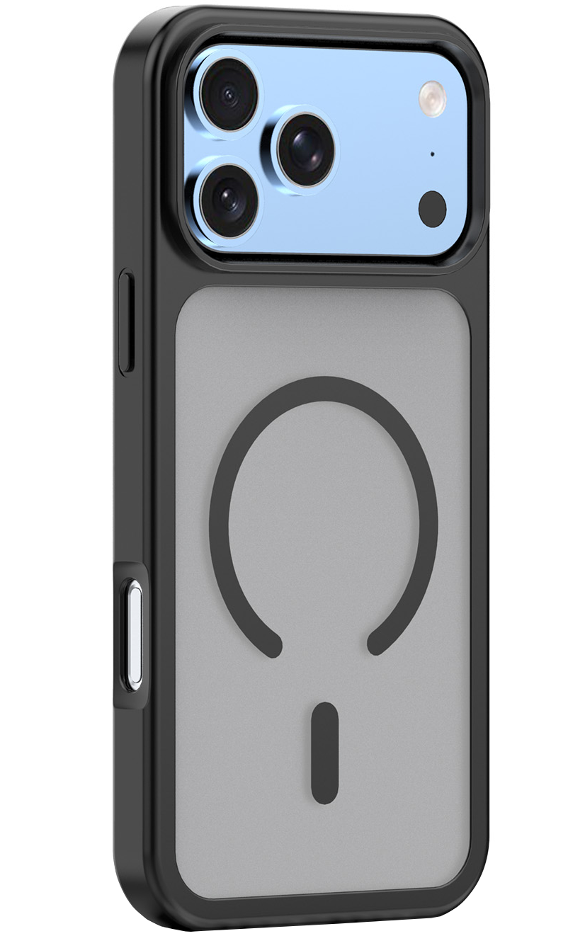 Θήκη MagSafe για Apple iPhone 18 Pro / 17 Pro, OEM, Mag Matt Big Hole, Μαύρη