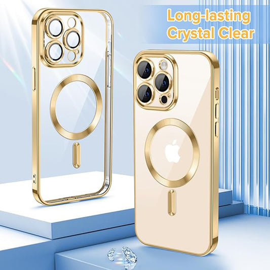 Θήκη MagSafe για Apple iPhone 12 Pro Max, Techsuit, Luxury Crystal, Χρυσή
