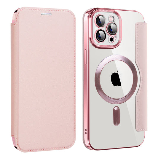 Θήκη MagSafe για Apple iPhone 12 Pro, Techsuit, SmartMag Book, Ροζ