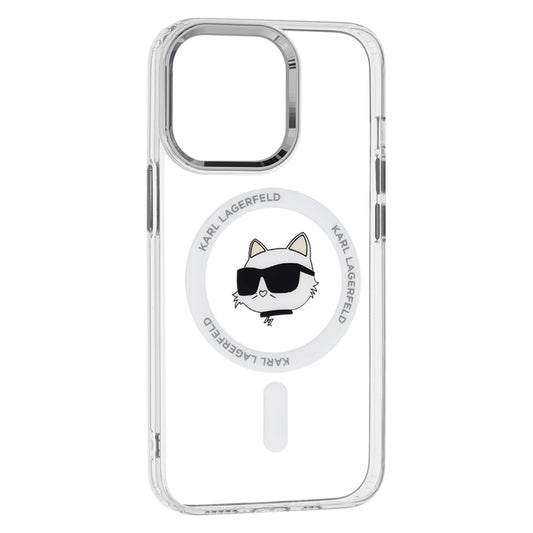 Θήκη MagSafe για Apple iPhone 13 Pro Max, Karl Lagerfeld, IML Metal Choupette's Head, Λευκή.