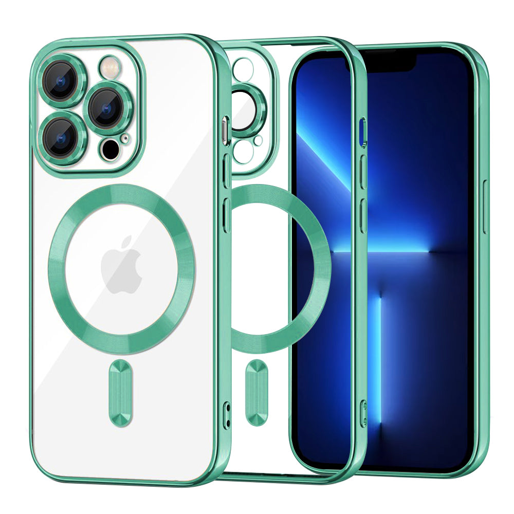 Θήκη MagSafe για Apple iPhone 13 Pro Max, Techsuit, Luxury Crystal, Ανοιχτό Πράσινο