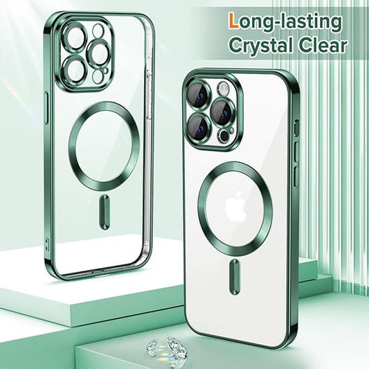 Θήκη MagSafe για Apple iPhone 13 Pro Max, Techsuit, Luxury Crystal, Σκούρο Πράσινο