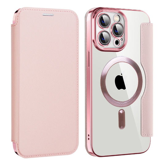 Θήκη MagSafe για Apple iPhone 13 Pro Max, Techsuit, SmartMag Book, Ροζ