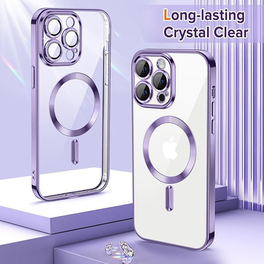 Θήκη MagSafe για Apple iPhone 13 Pro, Techsuit, Luxury Crystal, Ανοιχτό Μωβ