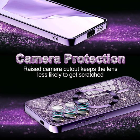 Θήκη MagSafe για Apple iPhone 15 Plus, Techsuit, Luxury Glitter, Σκούρο Πράσινο