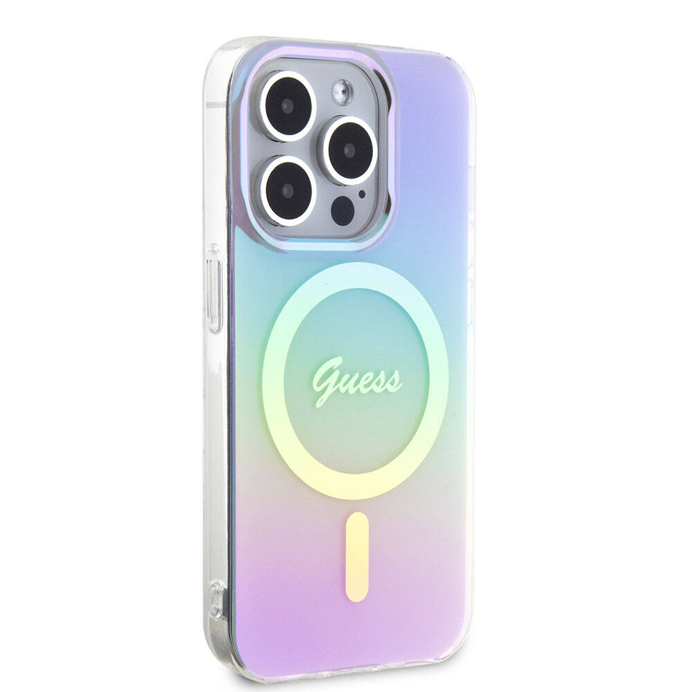 MagSafe Case for Apple iPhone 15 Pro Max, Guess, IML Iridescent, Purple