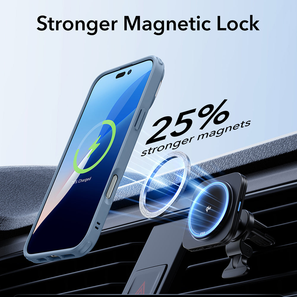 MagSafe Case for Apple iPhone 16, ESR, Classic Hybrid Kickstand, Transparent Blue