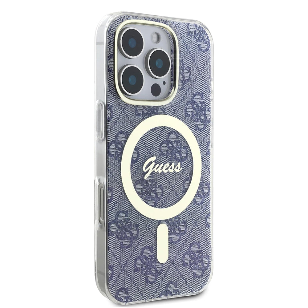 MagSafe Case for Apple iPhone 16, Guess, IML 4G, Blue