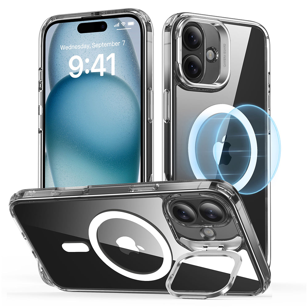 MagSafe Case for Apple iPhone 16 Plus, ESR, Classic Hybrid Kickstand, Transparent