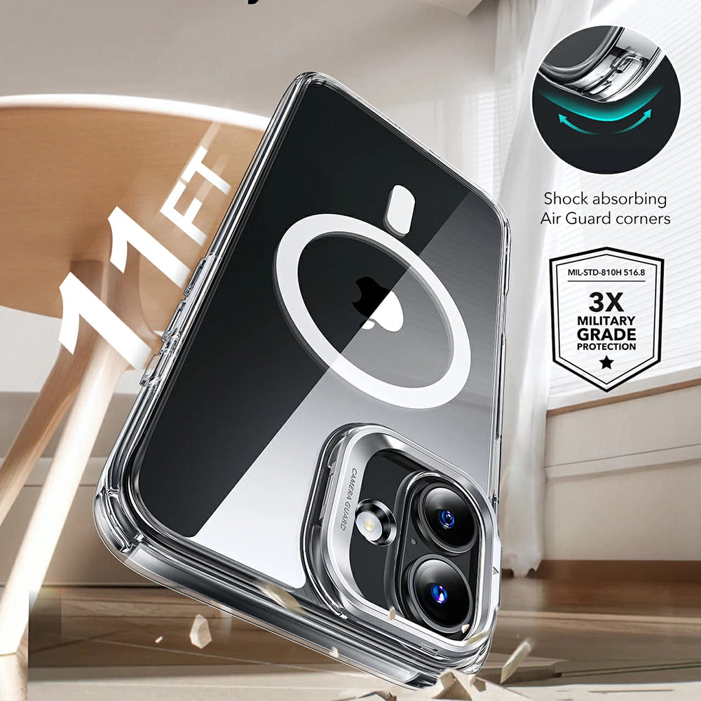 MagSafe Case for Apple iPhone 16 Plus, ESR, Classic Hybrid Kickstand, Transparent