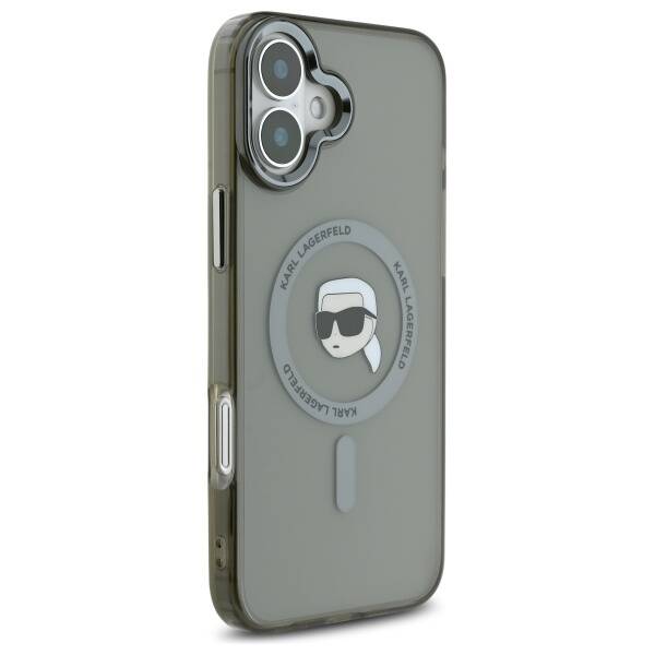 MagSafe Case for Apple iPhone 16 Plus, Karl Lagerfeld, IML Karl's Head, Black