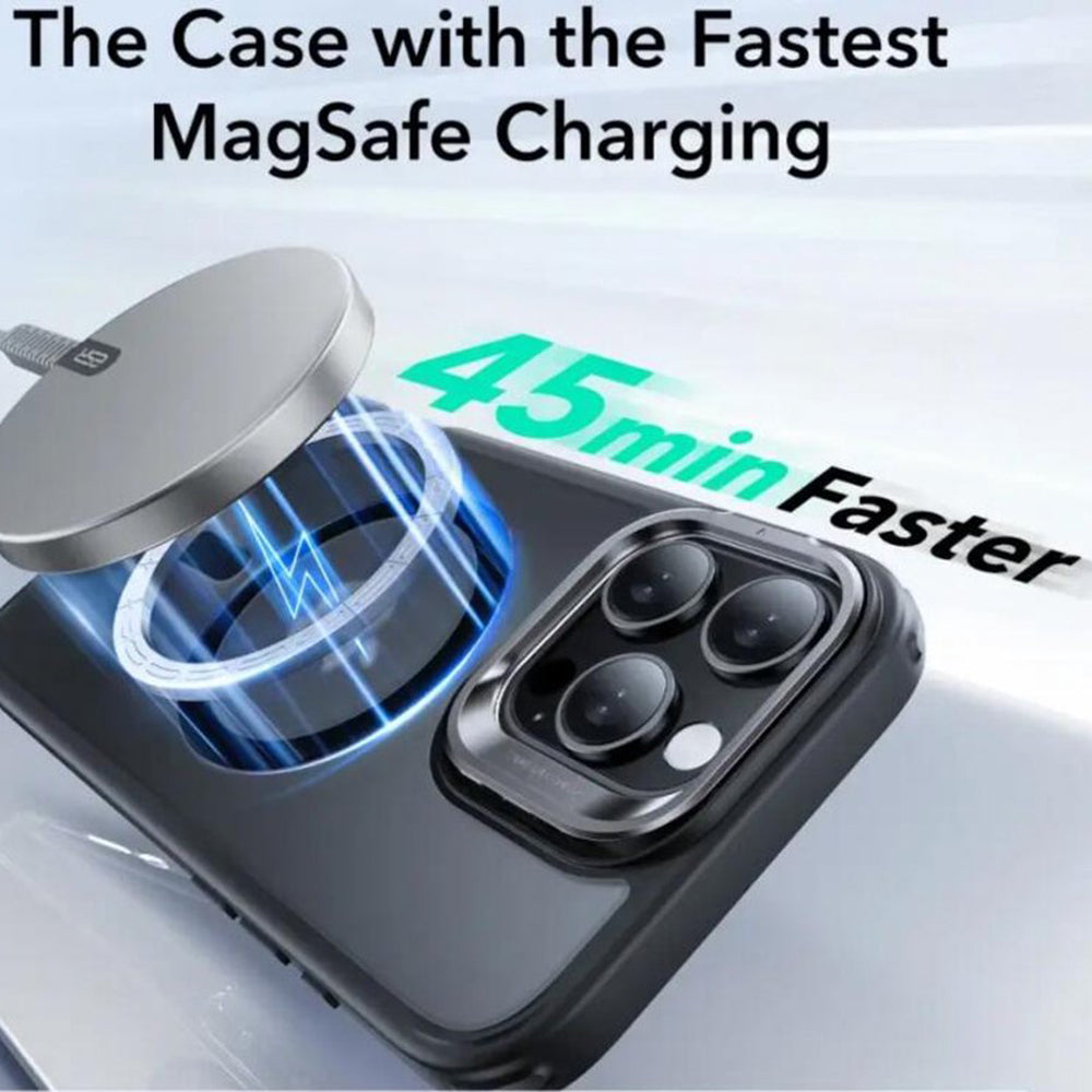 Θήκη MagSafe για Apple iPhone 16 Pro, ESR, Classic Hybrid Kickstand Slide, Ματ Μαύρη