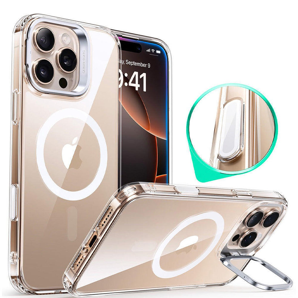 MagSafe Case for Apple iPhone 16 Pro, ESR, Classic Hybrid Kickstand Slide, Transparent