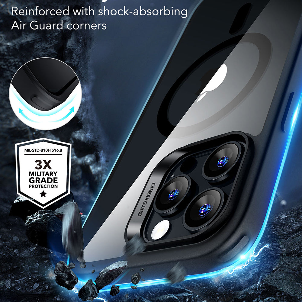 MagSafe Case for Apple iPhone 16 Pro, ESR, Classic Hybrid, Transparent Black