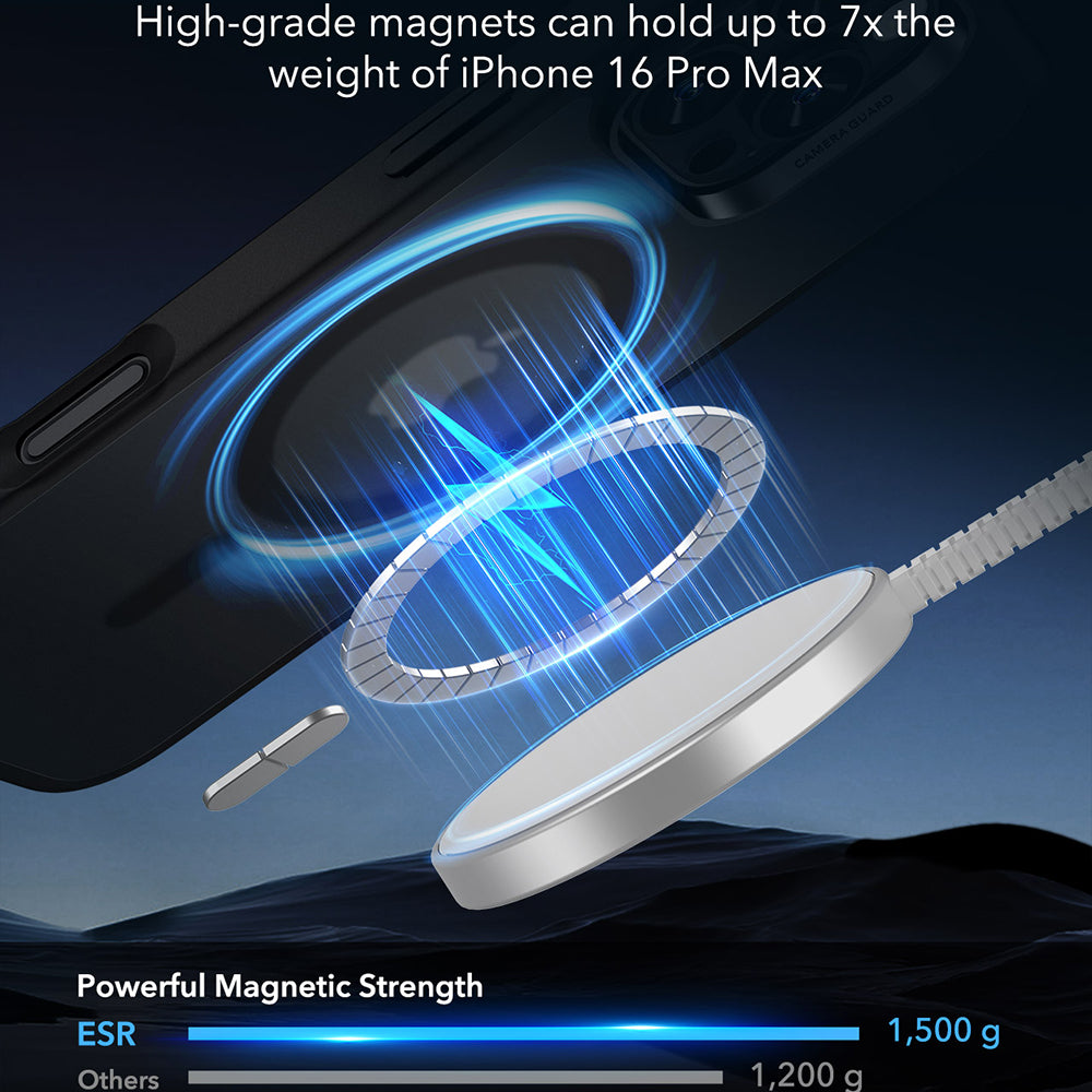 MagSafe Case for Apple iPhone 16 Pro Max, ESR, Classic Hybrid, Matte Black