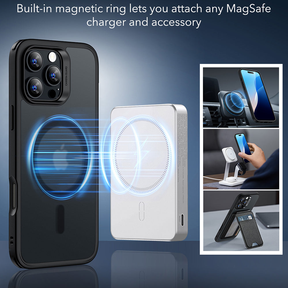 MagSafe Case for Apple iPhone 16 Pro Max, ESR, Classic Hybrid, Matte Black
