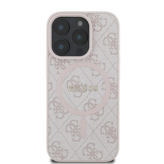 MagSafe Case for Apple iPhone 16 Pro Max, Guess, 4G Ring Classic Logo, Pink