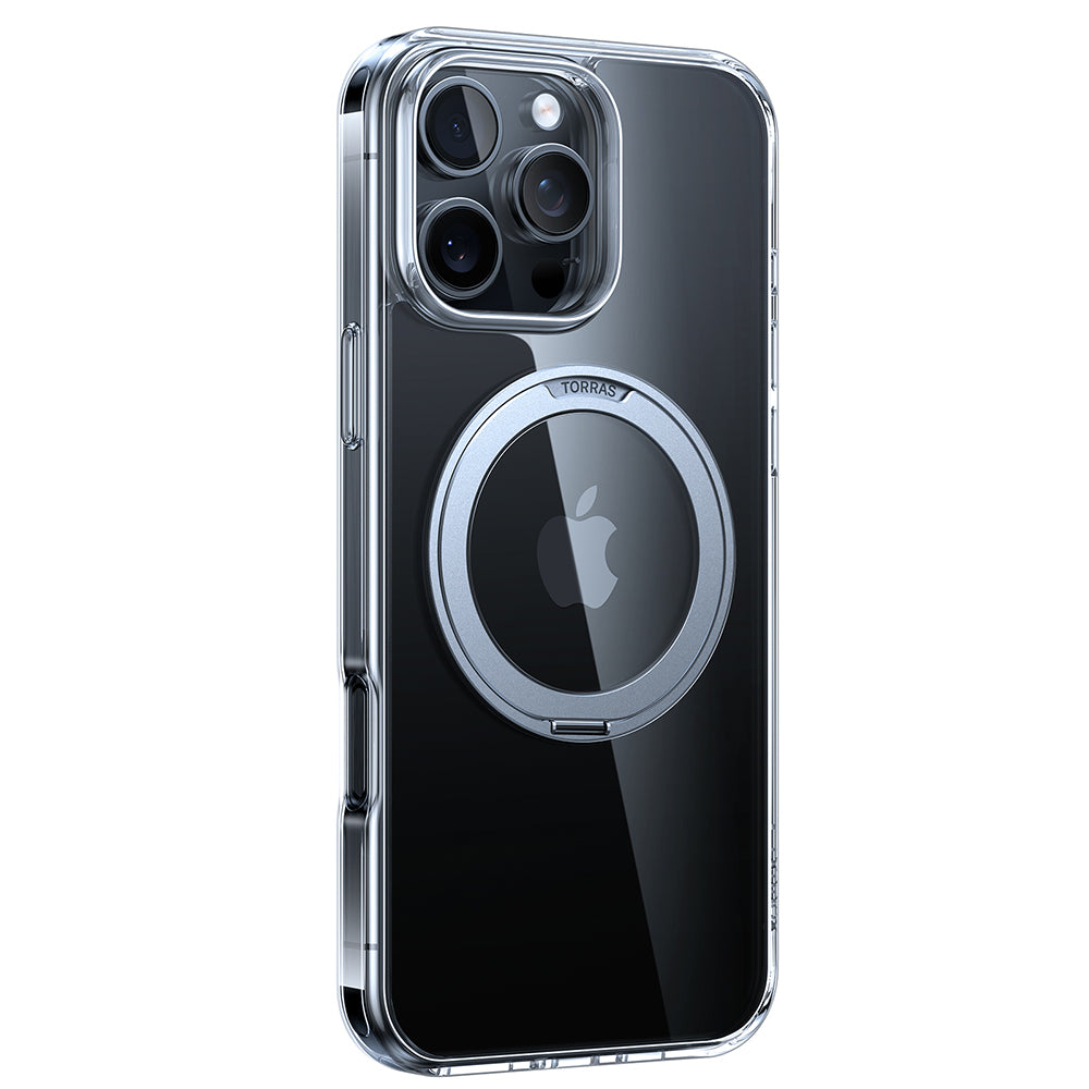 MagSafe Case for Apple iPhone 16 Pro, Torras, Ostand Pro, Transparent