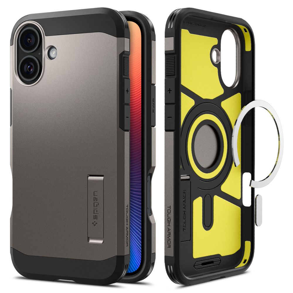 Θήκη MagSafe για Apple iPhone 16, Spigen, Tough Armor, Γκρι ACS08215