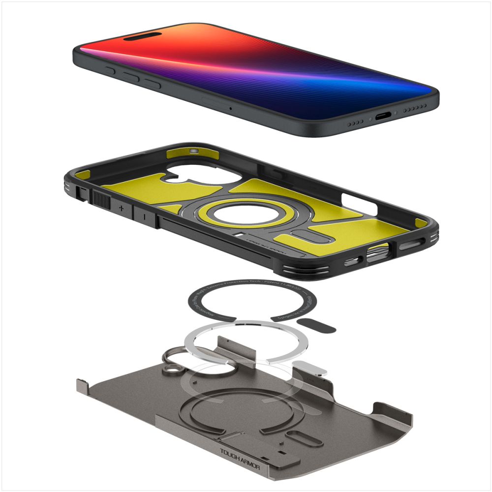 Θήκη MagSafe για Apple iPhone 16, Spigen, Tough Armor, Γκρι ACS08215